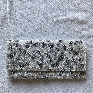 Aldo White Beaded Bag